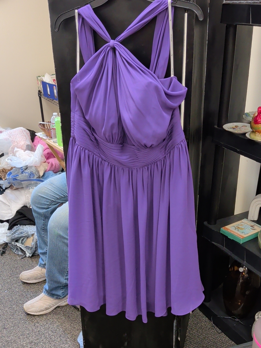 Purple Cocktail Dress with Knot Detail